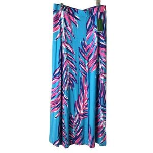 NWT Lilly Pullitzer maxi NOLA Blue Skirt sz Large